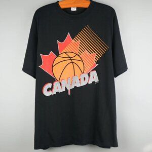 Vintage 1990s Basketball Canada T-Shirt black